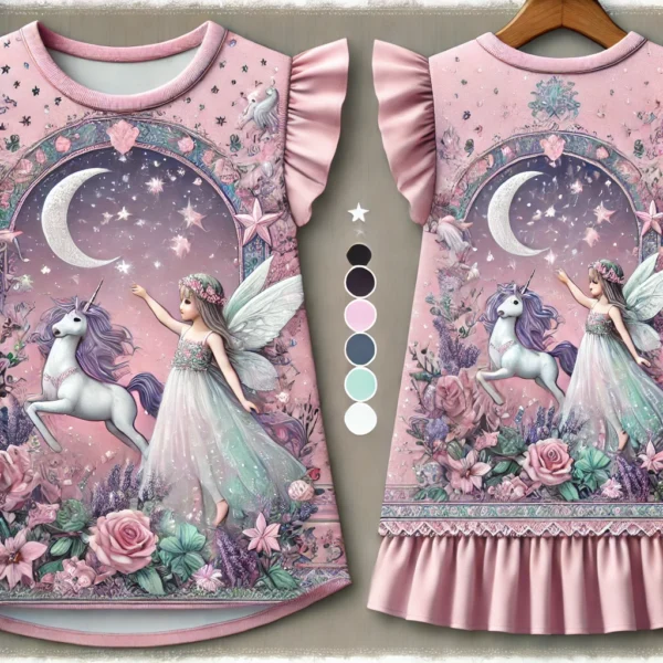 Magical Dreamscape Half-Sleeve Shirt for Baby Girls